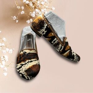 Antonio Melani Hair on Hide Animal Print Flat, Sz 7